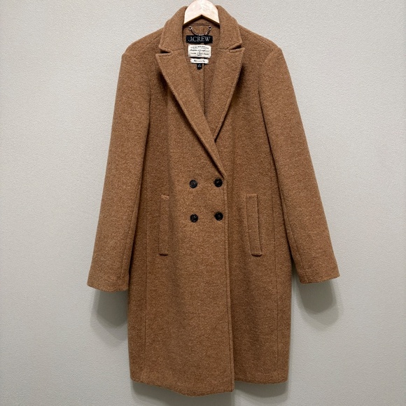 J. Crew Daphne Topcoat in Italian Boiled Wool - Heather Camel, 14 Tall - Picture 2 of 8